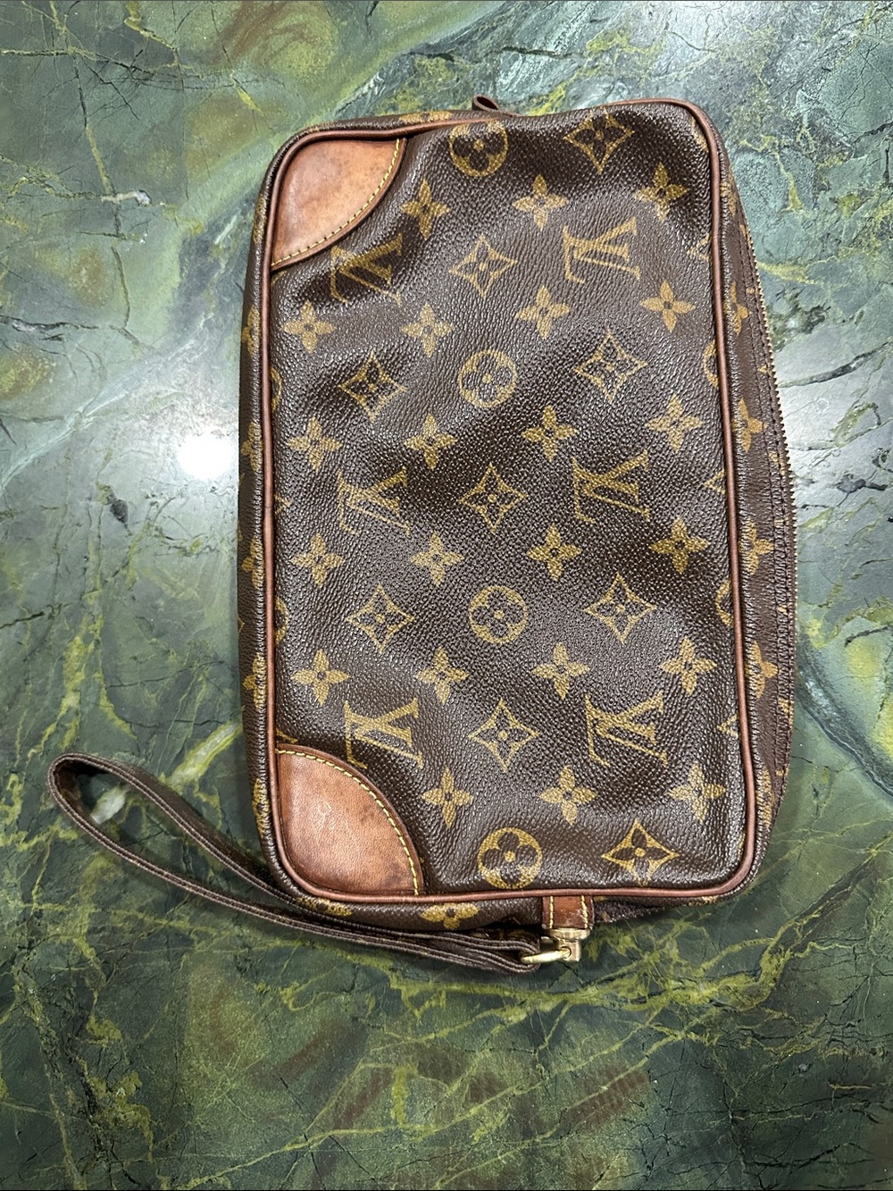 Louis Vuitton Project Bag Brown Monogram Canvas Wristlet Clutch Needs Zipper pul - Picture 14 of 17